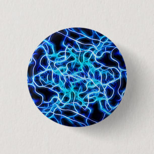 Electric Neon Blue Tesla Coil Lightning Button