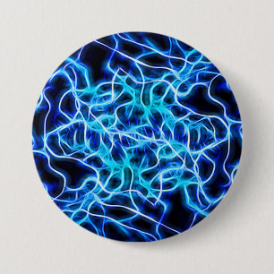 Electric Neon Blue Tesla Coil Lightning Button