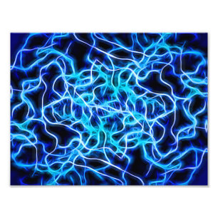 Electric Neon Blue Tesla Coil Lightning Fotodruck