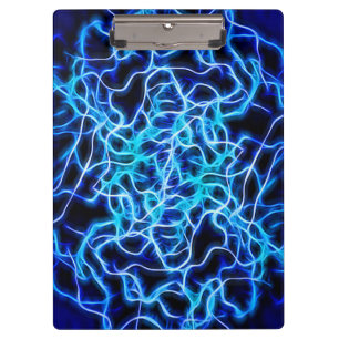Electric Neon Blue Tesla Coil Lightning Klemmbrett