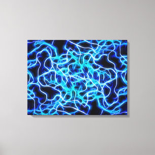 Electric Neon Blue Tesla Coil Lightning Leinwanddruck