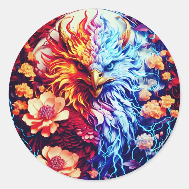 Electric Neon Eagle Sticker (Vorderseite)