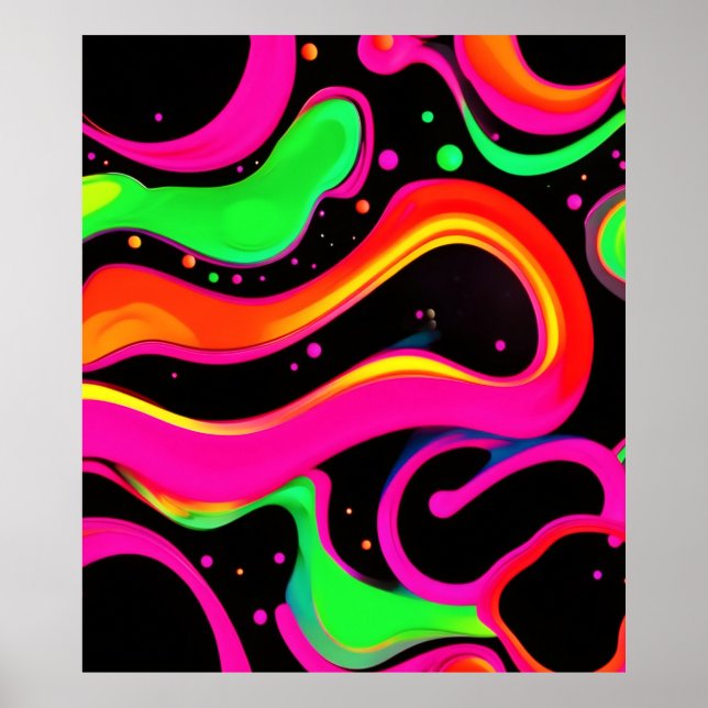 Electric Neon Liquid Spritzer Poster (Vorne)