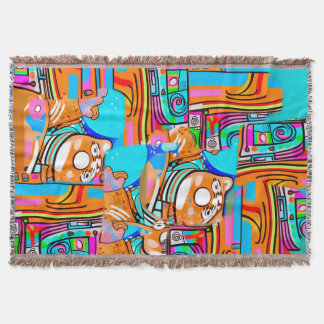 Electric Orange & Cyan Dreams — Abstraktes Design Decke