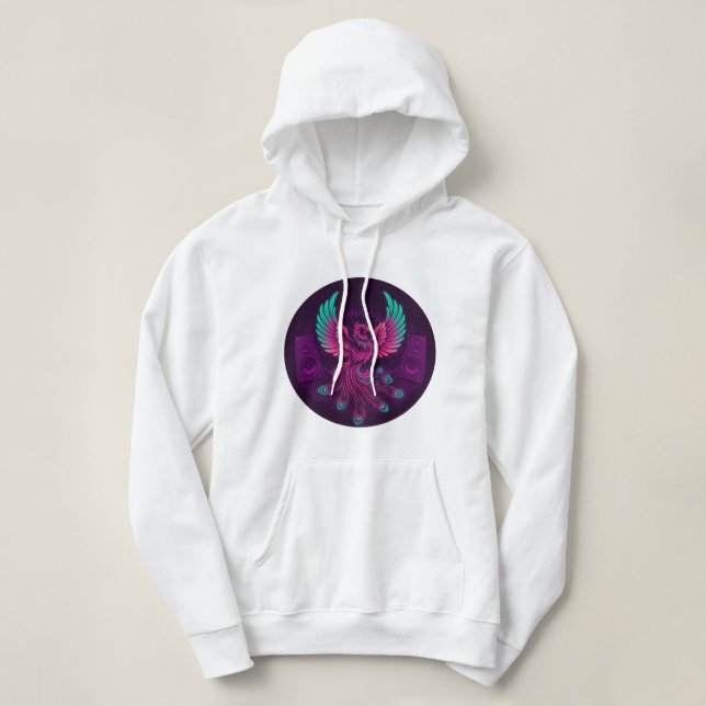 Electric Phoenix Rising Hoodie 💜 🔥 (Design vorne)