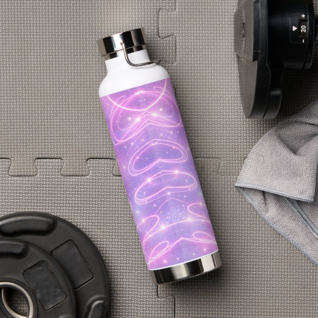 Electric pink neon scribbles AI art  Trinkflasche (Fitnessstudio)