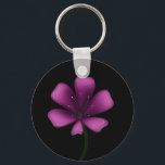 Electric Purple Glossy Bloom Moody Dark Botanical  Schlüsselanhänger<br><div class="desc">Illuminate your style with this electric purple glossy bloom. Featuring a vibrant magenta palette and high-shine digital finish, this floral illustration stands out with sharp, clean lines and a moody black background. Perfect for fans of modern botanical art, vaporwave aesthetics, and dark garden decor. This striking violet blossom is designed...</div>