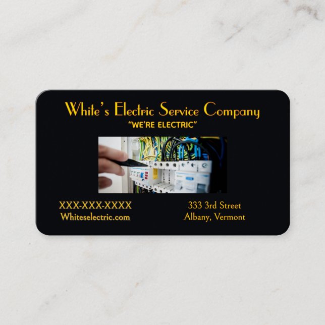 “Electric Service Company ” Business Card Visitenkarte (Vorderseite)