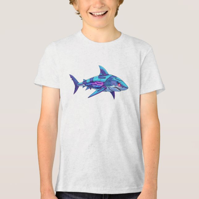 Electric Shark Tri-Blend Shirt (Vorderseite)