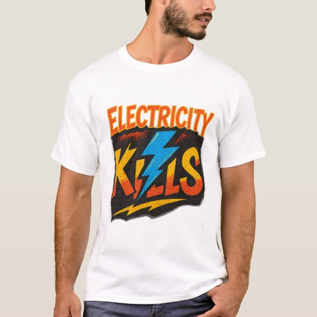 Electric tötet Bold Graffiti Design T-Shirt (Vorderseite)