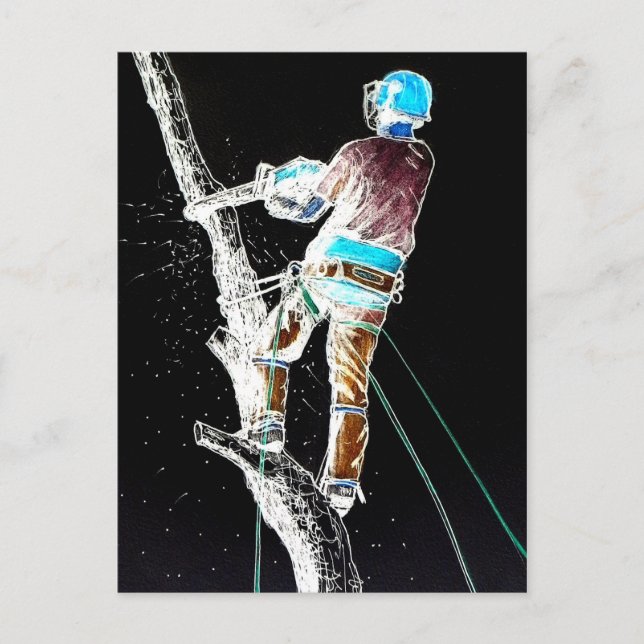 Electric Tree Surgeon Arborist Weihnachten präsent (Vorderseite)