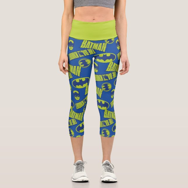 Electric Up Batman - Das dunkle Rittermuster Capri Leggings (Vorderseite)