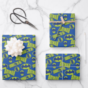 Electric Up Batman - Das dunkle Rittermuster Geschenkpapier Set