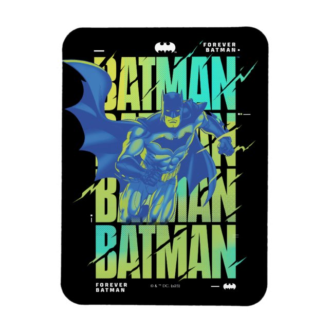 Electric Up Batman läuft durch Typografie Magnet (Vertikal)