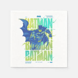 Electric Up Batman läuft durch Typografie Serviette