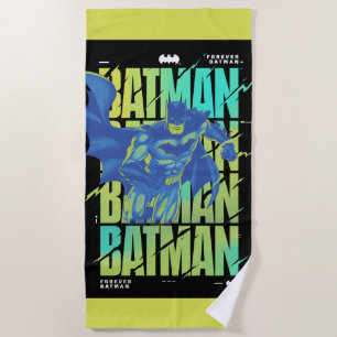 Electric Up Batman läuft durch Typografie Strandtuch