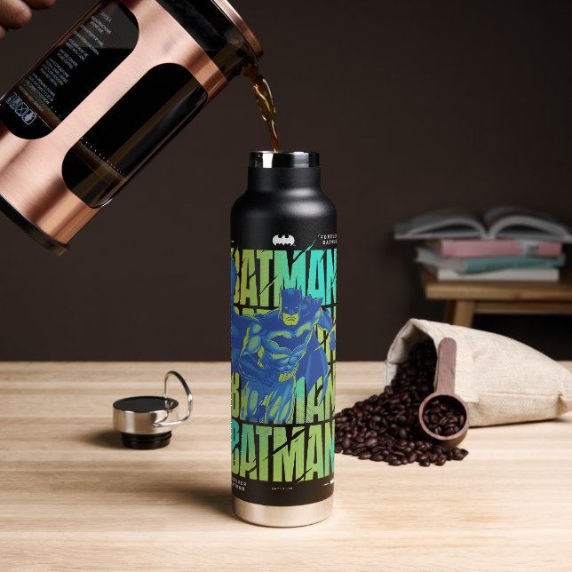 Electric Up Batman läuft durch Typografie Trinkflasche (Kaffee)