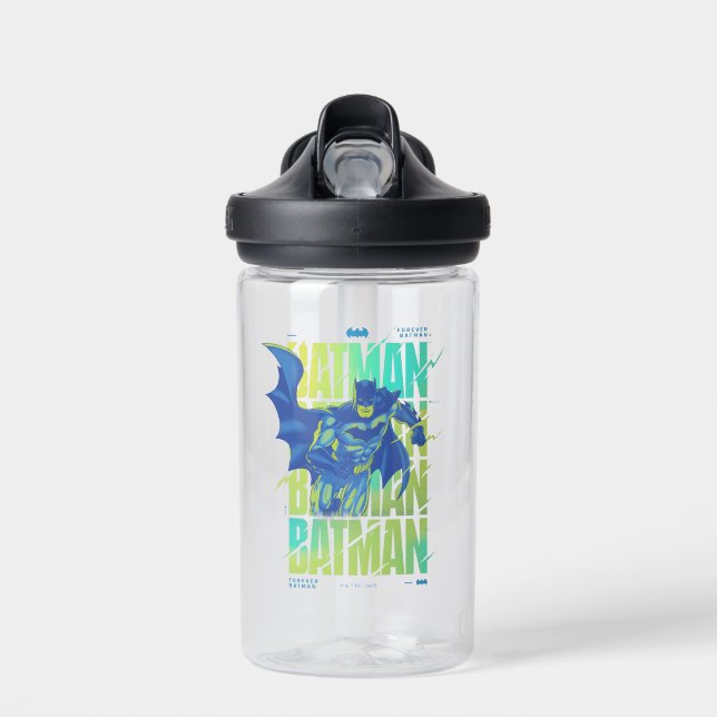 Electric Up Batman läuft durch Typografie Trinkflasche (Vorne)
