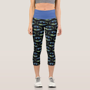 Electric Up Batman Symbol Capri Leggings