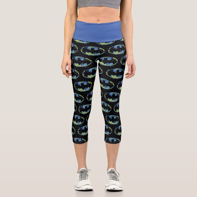 Electric Up Batman Symbol Capri Leggings (Vorderseite)
