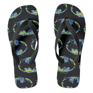 Electric Up Batman Symbol Flip Flops