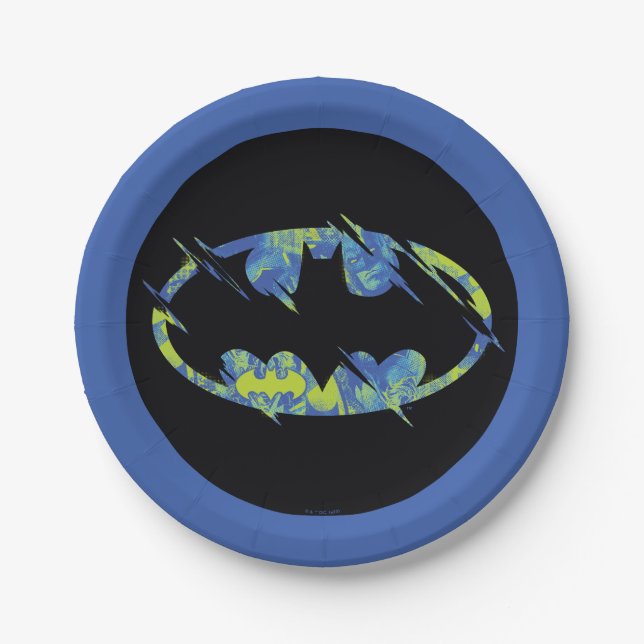 Electric Up Batman Symbol Pappteller (Vorderseite)
