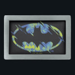 Electric Up Batman Symbol Rechteckige Gürtelschnalle<br><div class="desc">Karo dieses elektrische Batman-Symbol mit grünen und blauen Halbtoneffekten!</div>