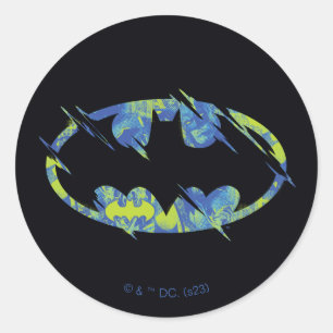Electric Up Batman Symbol Runder Aufkleber