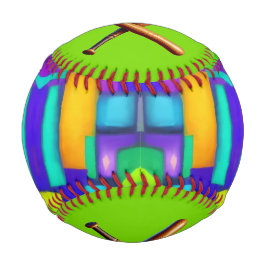 Electric Vibes Dreams Stilvolle Vintage Abstrakte Baseball