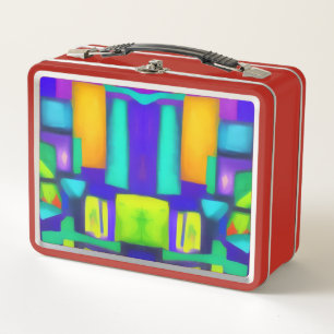 Electric Vibes Dreams Stilvolle Vintage Abstrakte Metall Brotdose