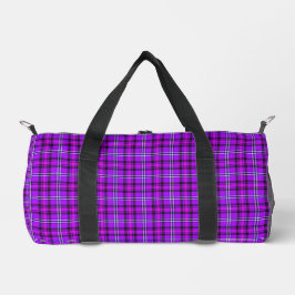 Electric Violet and Fuchsia Plaid Purple Pink Duffle Bag
