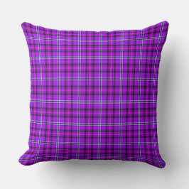 Electric Violet and Fuchsia Plaid Purple Pink Kissen
