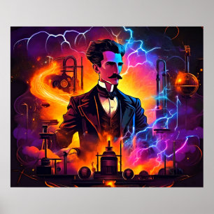 Electric Visionary: Nikola Teslas Blitz Poster