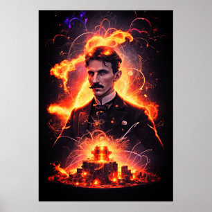 Electric Visionary: Nikola Teslas Blitz Poster