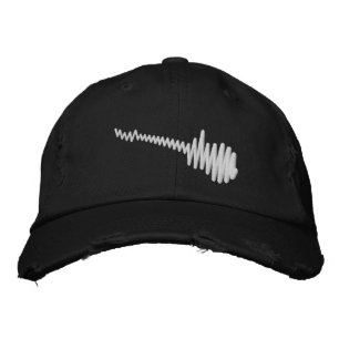 Electric White Waveform Guitar Sound Bestickte Baseballkappe