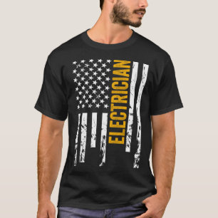 Electrical American Flag Patriotic Lineman USA F T-Shirt