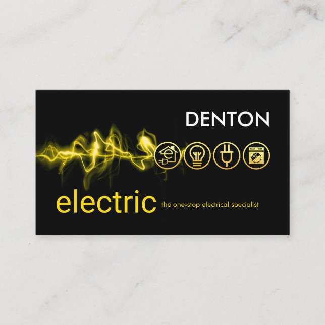 Electrical Lightning Powers Electric Icons Visitenkarte (Vorderseite)