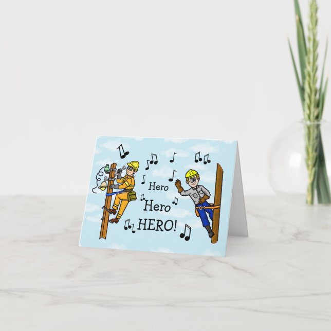 Electrical Lineman Unsung Hero Greeting Card Karte (Vorderseite)