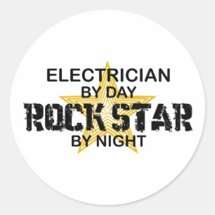 Electrical Rock Star by Night Runder Aufkleber