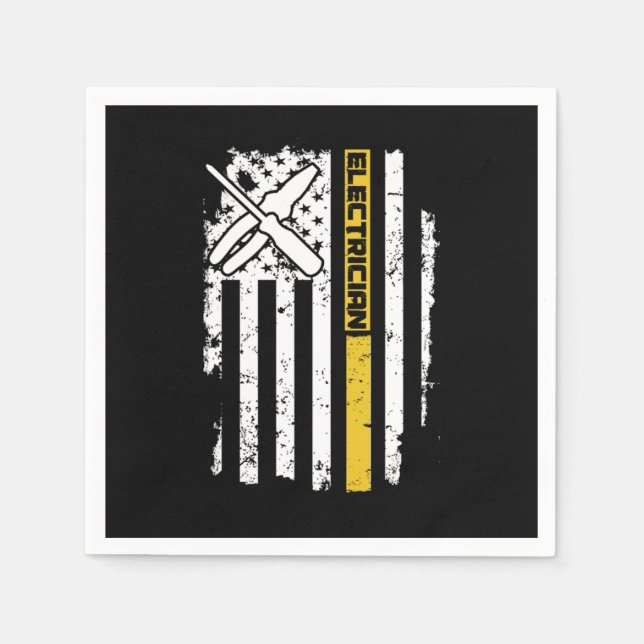 Electrical USA Flag American Electrical Electroni Serviette (Vorderseite)