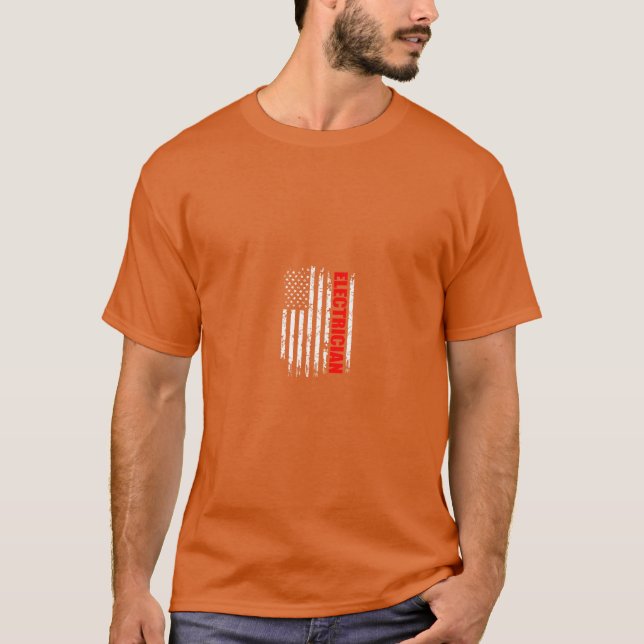 Electrical USA Flag Proud Professions Gift T-Shirt (Vorderseite)