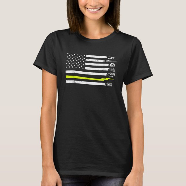 Electrician American US Flag Tools For Electrician T-Shirt (Vorderseite)