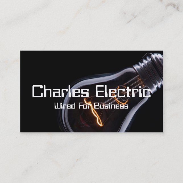 Electrician Electric Electric Business Card Visitenkarte (Vorderseite)