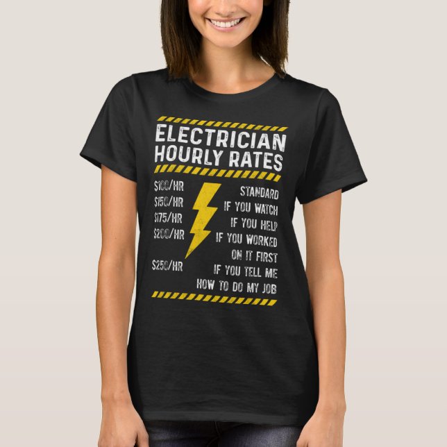 Electrician Hourly Rate Electrical Engineer Linema T-Shirt (Vorderseite)