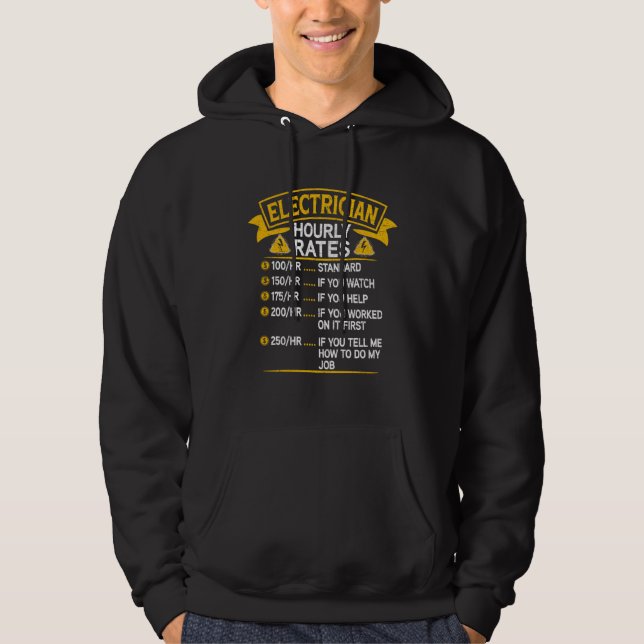 Electrician Hourly Rates Charges Lineman Circuit C Hoodie (Vorderseite)
