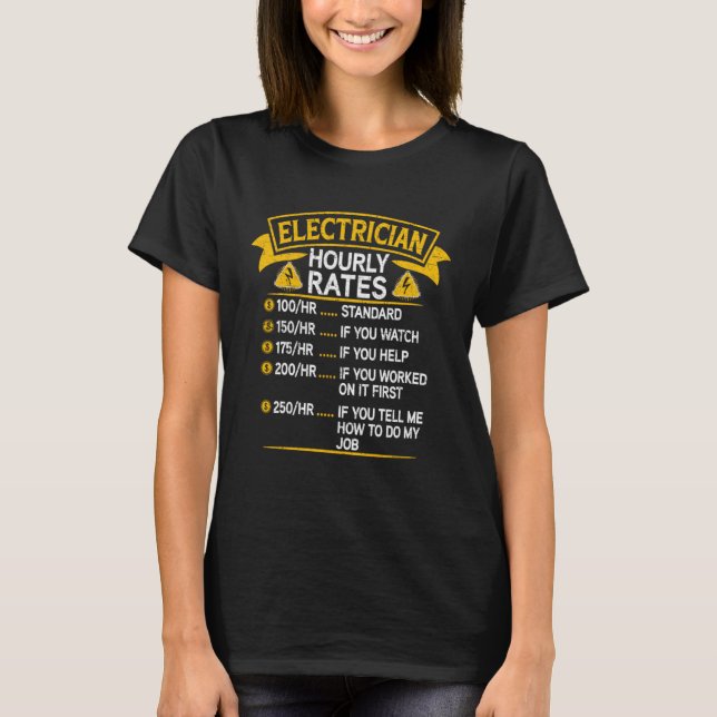 Electrician Hourly Rates Charges Lineman Circuit C T-Shirt (Vorderseite)