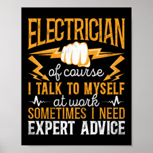 Electrician Lineman Electrician Natürlich spreche  Poster