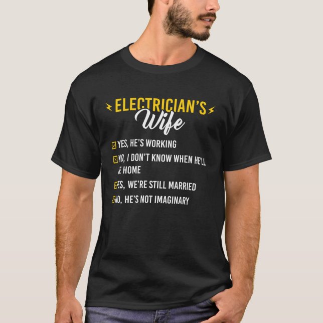 Electricians Wife Lineman Spouse Electric Mechanic T-Shirt (Vorderseite)
