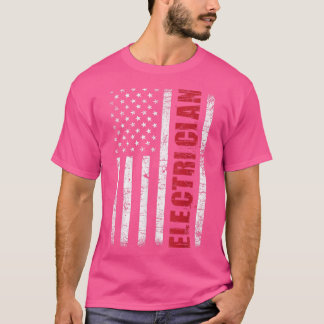 ElectricianUSA Flag Lineman Electrical Worker Repa T-Shirt