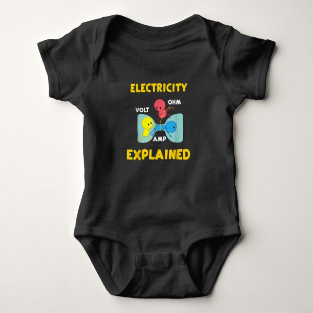Electricity Explained Baby Strampler (Vorderseite)